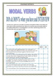 English Worksheet: GRAMMAR REVISION  - MODALS