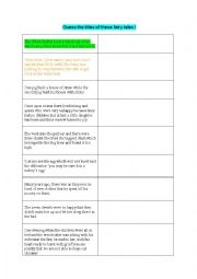 English Worksheet: fairy tales