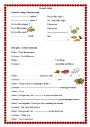 English Worksheet: At the restaurant