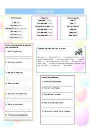 English Worksheet: Verb To Be