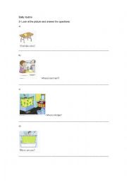 English Worksheet: Daily Routine
