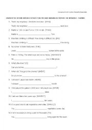 English Worksheet: Key words transformation