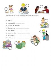 English Worksheet: chores - vocabulary