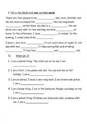 English Worksheet: Who Am I?