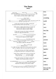 English Worksheet: Hey Brother_Avicii_fill in the missing words