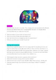English Worksheet: Inside Out Movie Conversation Questions