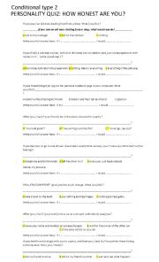 CONDITIONAL 2 PERSONALITY TEST HOW HONEST ARE YOU?