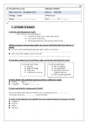 English Worksheet: 2nd form eco mid term test