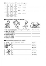 English Worksheet: present continious