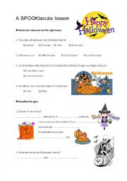 English Worksheet: A spooktacular lesson