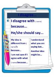 English Worksheet: Giving your opinion:  I disagree
