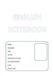 English Worksheet: Notebook cover