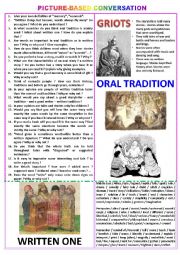 Picture-based conversation : topic 94 - oral tradition vs written tradition.