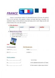 English Worksheet: france