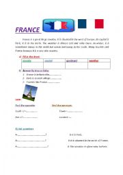 English Worksheet: france
