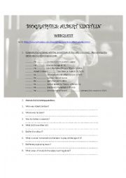 English Worksheet: Webquest: Albert Einsteins Biography