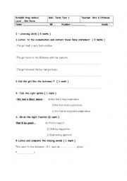 English Worksheet: Mid term test 1 ( 8th form)