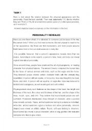 English Worksheet: Personality revealed