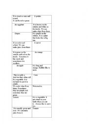 English Worksheet: Domino - Fruits and vegatables