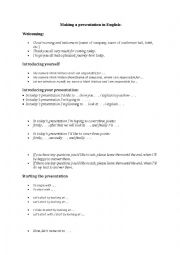 English Worksheet: Making a presentation 