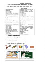 third hour activity worksheet school