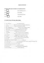 English Worksheet: Relative pronouns