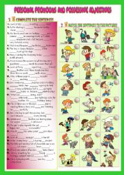 English Worksheet: Personal Pronouns and Possessive Adjectives