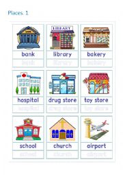 English Worksheet: Places