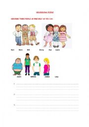 English Worksheet: DESCRIBE THESE PEOPLE