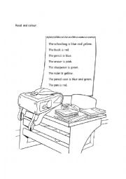 English Worksheet: Read and colour