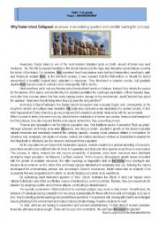 English Worksheet: Test - Why Easter Island collapsed