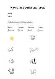 English Worksheet: Whats the weather like today?
