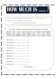 English Worksheet: How much is / are ..........?