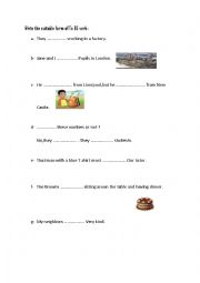 English Worksheet: To Be verb 