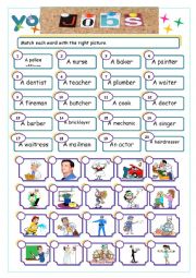 English Worksheet: jobs match