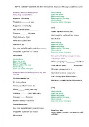 English Worksheet: Aint nobody (loves me better) Song