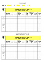 English Worksheet: Battleship game - Simple Present and adverbs