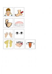 English Worksheet: BODY PARTS GAME (part 2)