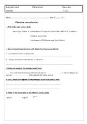 English Worksheet: listenig test