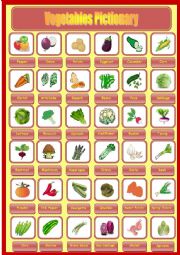 English Worksheet: Vegetables Pictionary (2)