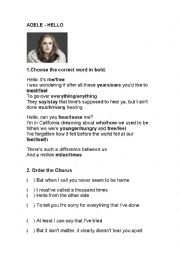 English Worksheet: Adele - Hello 