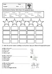 English Worksheet: PERSONAL PRONOUNS