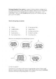 Debate: Distinguishing facts from opinions.