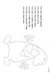 English Worksheet: Colour the monster