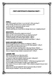 First Certificate part 1 speaking