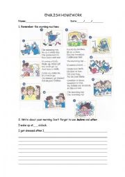 English Worksheet: Daily routine