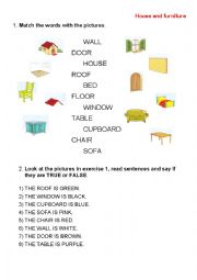 English Worksheet: House and furniture