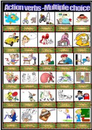 English Worksheet: Action verbs (Multiple choice) 