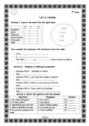 English Worksheet: lets review