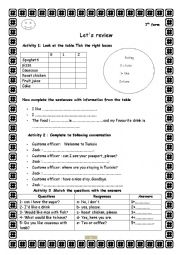 English Worksheet: let´s review